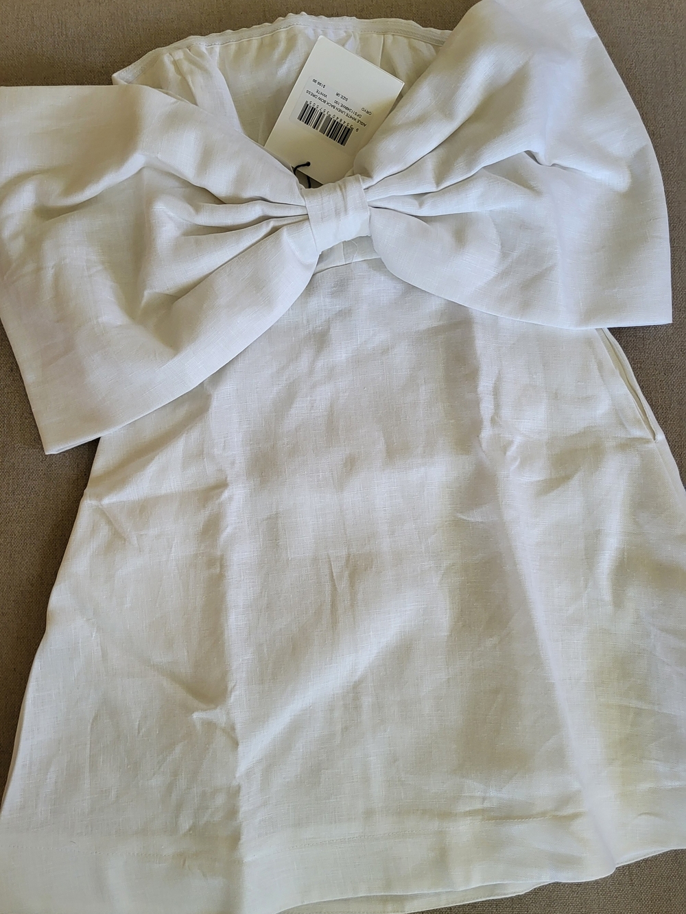 DISSH White Strapless Mini Dress with Statement Bow - Picture 9 of 9